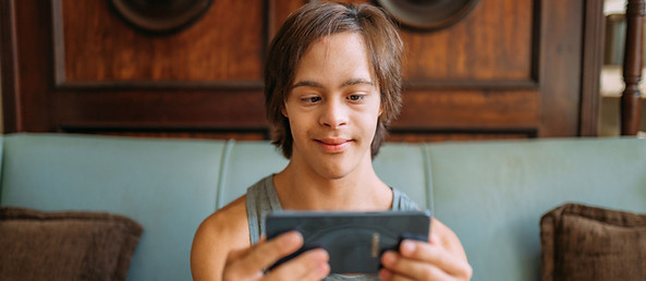 Child playing on a device